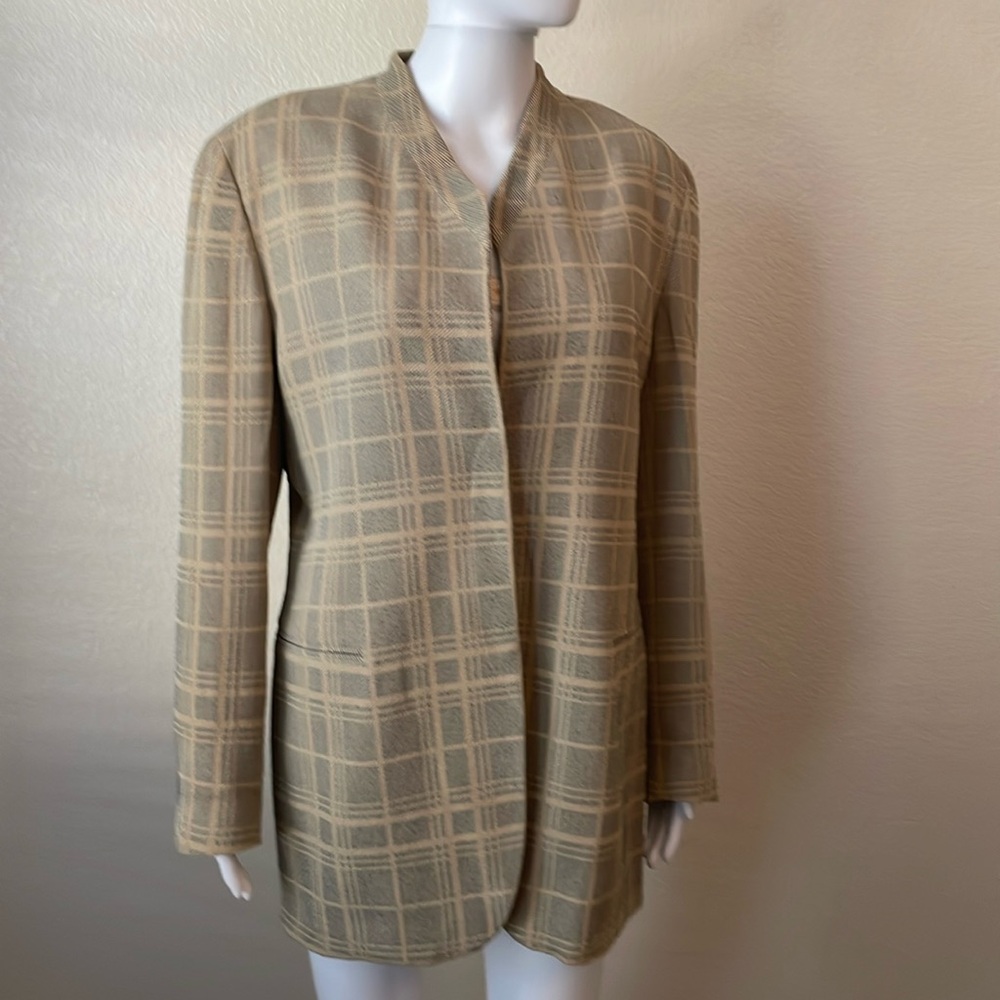 Vintage Gruppo HFT plaid Blazer Jacket-made In Italy  U.S. size 10.